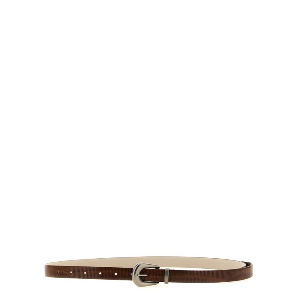 Brunello Cucinelli Brown Calfskin Thin Women's Belt